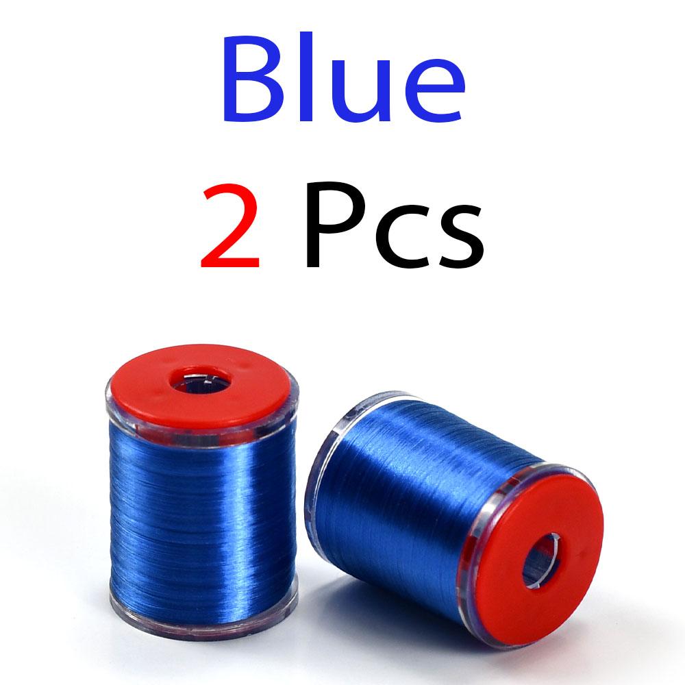 MNFT 2Spools 75D Fly Tying Thread for Midge Nymph and Small Dry Flies Essential Fishing Tool & Accessory синий