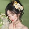 Bohemia Brides Wedding Flower Hair Comb Hairpin Bridesmaid Headdress Hair Combs Hair Accessories For Women Girls Floral Hairpins