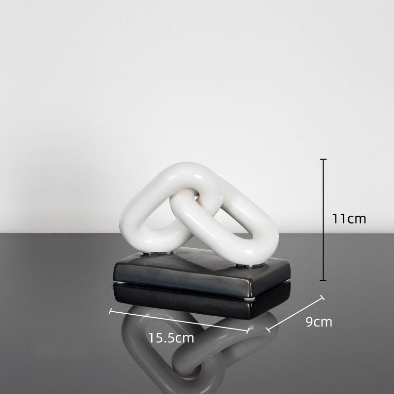 Ceramic Handicraft Golden Chain Skeleton Lock Ceramic Furniture Gold Ring Decorative Figurines Home Decoration Accessories