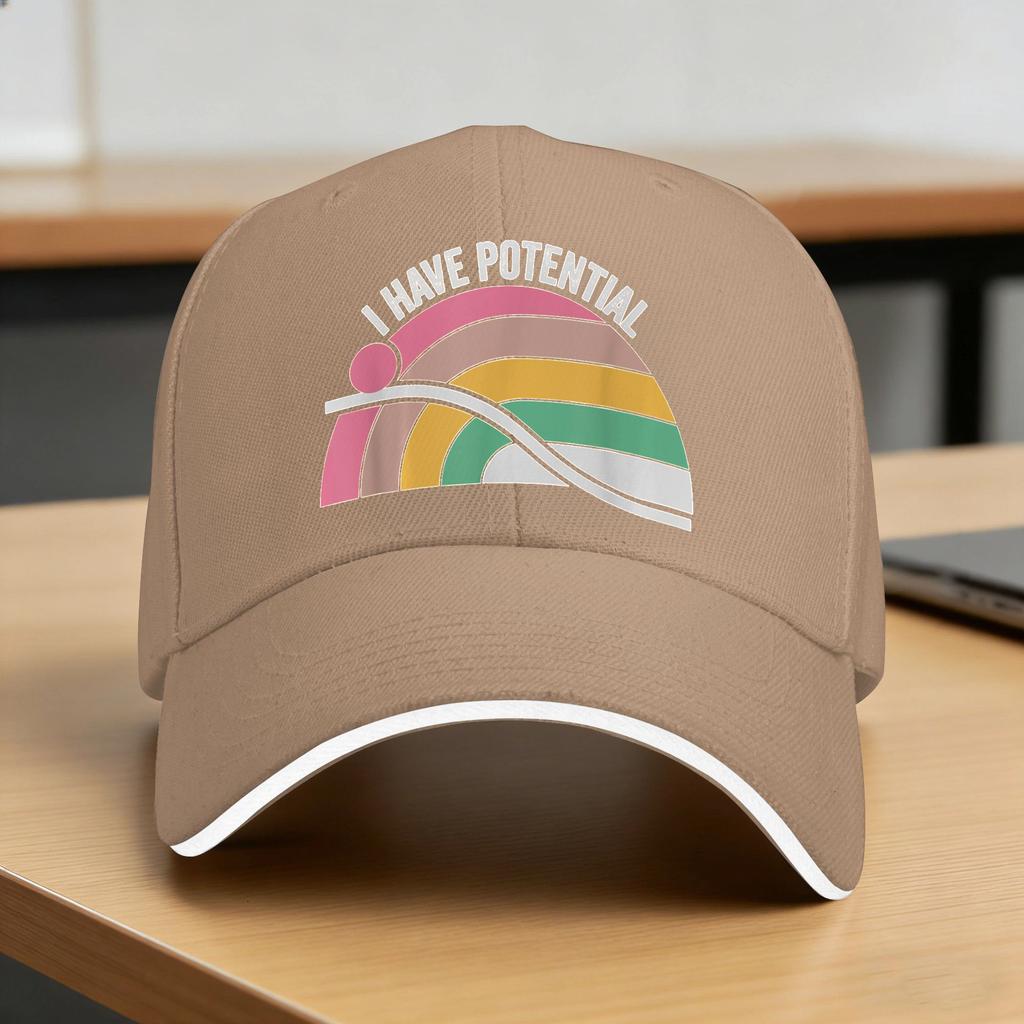 I Have Potential Motivational Growth Message Baseball Cap Street Style Trucker Hat Summer Unisex Women Camping Baseball Caps