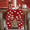 Christmas Table Runner Linen Holiday Decor Creative Halloween Thanksgiving Tablecloth Festive Atmosphere