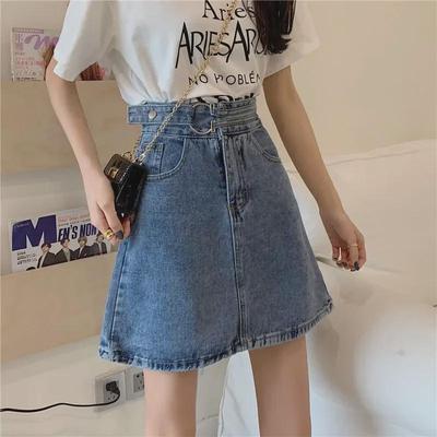 High-Waisted A-Line Denim Skirt - Summer Korean Style for Female Students