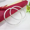Solid Silver Plated Bracelet for Men Women Fashion Jewelry Smooth Surface Shiny Bangle