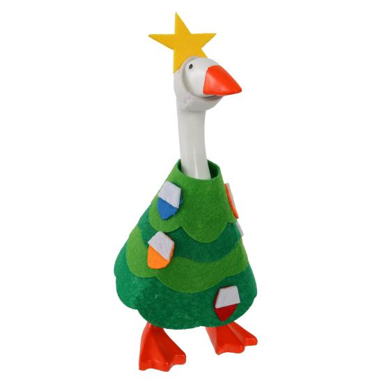 Christmas Goose Costume Felt Fabric Seasonal Goose Figurines Costume Handmade Festive Outfit Table Desk Decoration