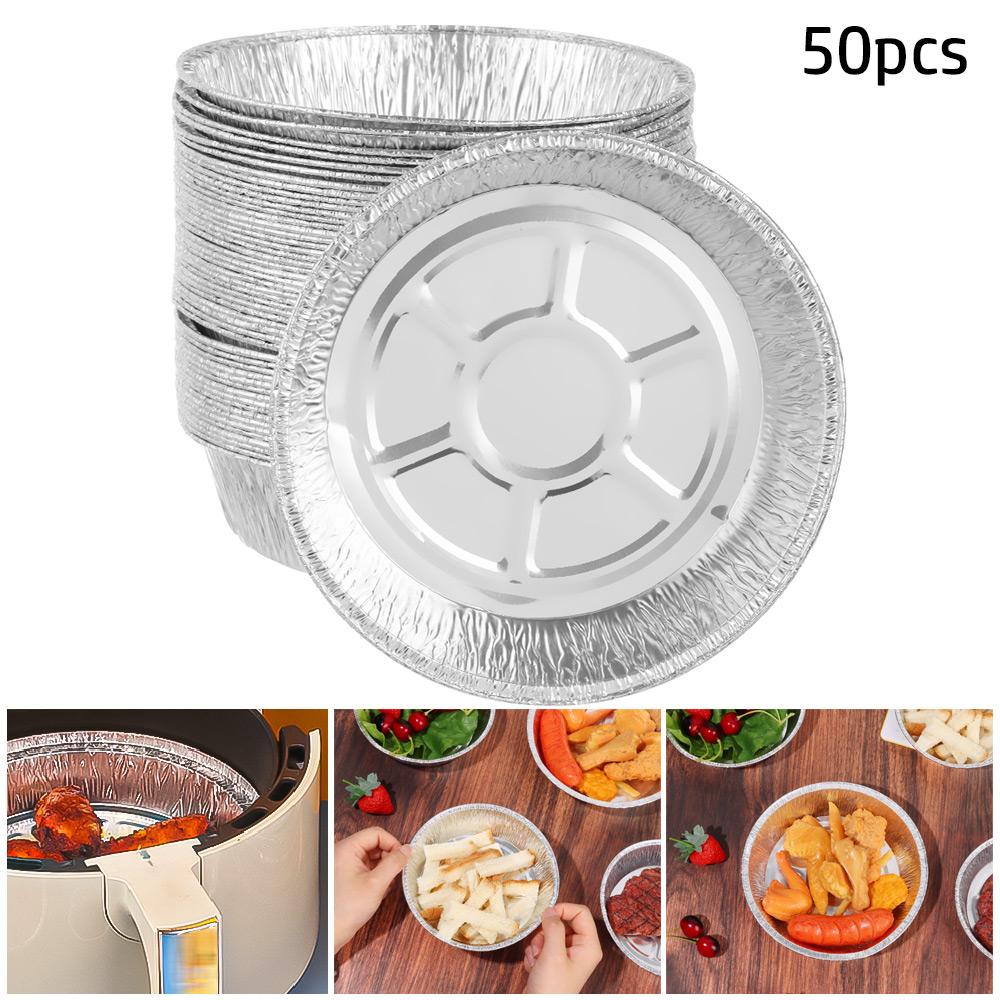 Braten Backen Runde Aluminium Folie Tabletts Container Aluminium Folie Zinn Box Air Fryer Liner