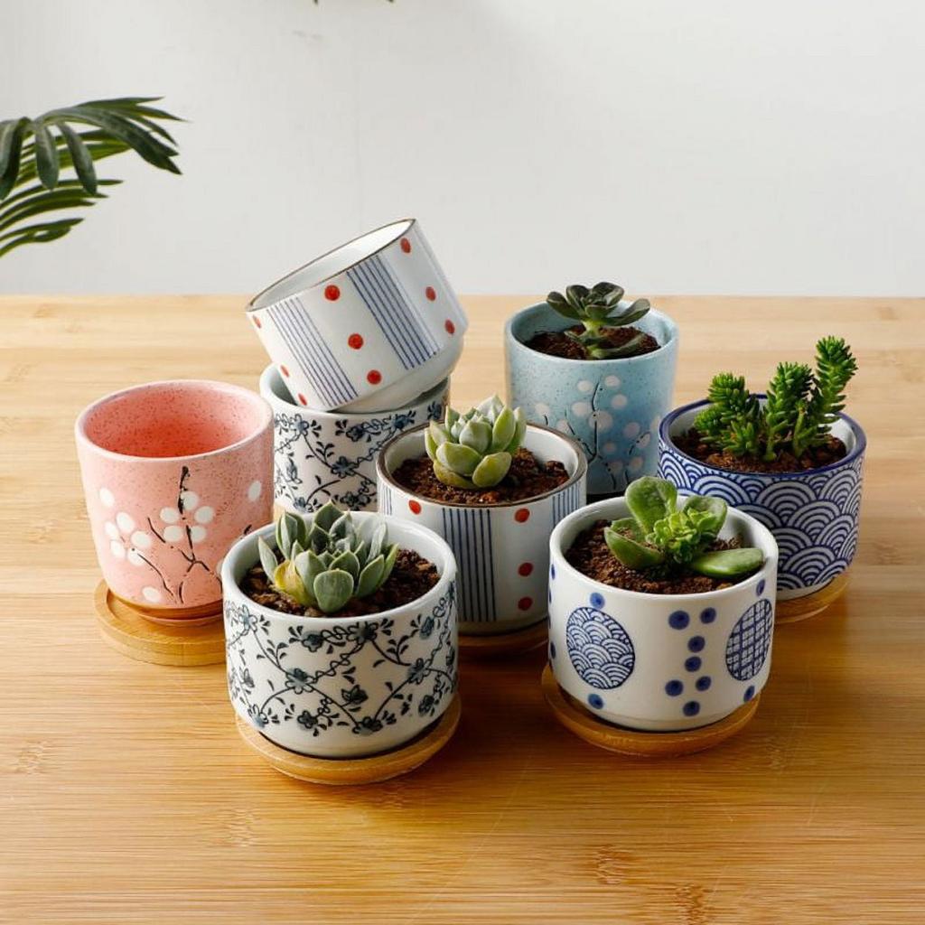 Sukulentní Květináče Wafeng Styl Keramický Kreativní Květináč Moderní Stolní Bonsai