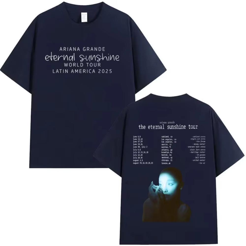 Herren Damen Ariana Grande The Eternal Sunshine Tour Beidseitiger Aufdruck Rundhals T-Shirt Gothic Streetwear Harajuku Lockere Kleidung