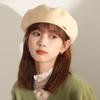 Temperament Solid Color Wool Beret Women'S Japanese Brown Autumn And Winter Bud Hat Versatile Literary And Retro Painter Hat Tide