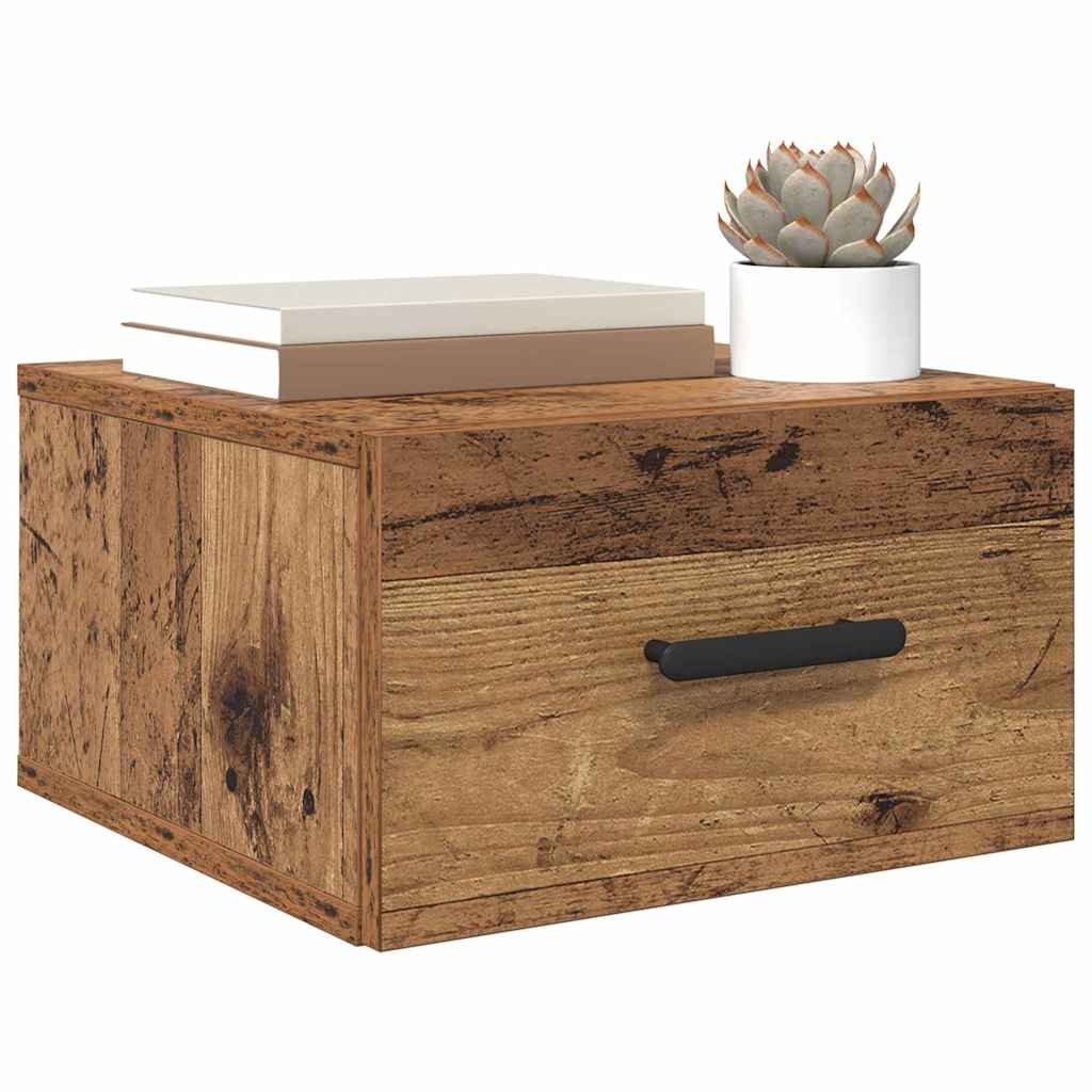 Nightstand Set of 2 Reclaimed Wood Look 35 x 35 x 20 cm Engineered Wood