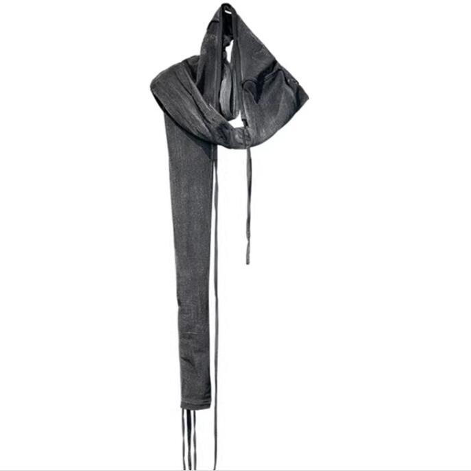 

Punk Techwear Style Pure Cotton Mesh Vintage Scarf Men Women Distressed Irregular Design Gothic Hip Hop Tactical Shawl Wraps One Size чорний