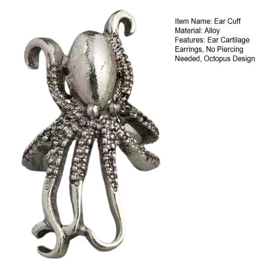 1Pc Vintage Octopus Ear Cuff Earring Non Pierced Ear Cartilage Earring Octopus Cuff Wrap Earring for Women Party Music Festival Accessory