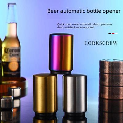 Automatischer Druckknopf-Kreativer Bierflaschenöffner - Magisches Werkzeug mit Logo.