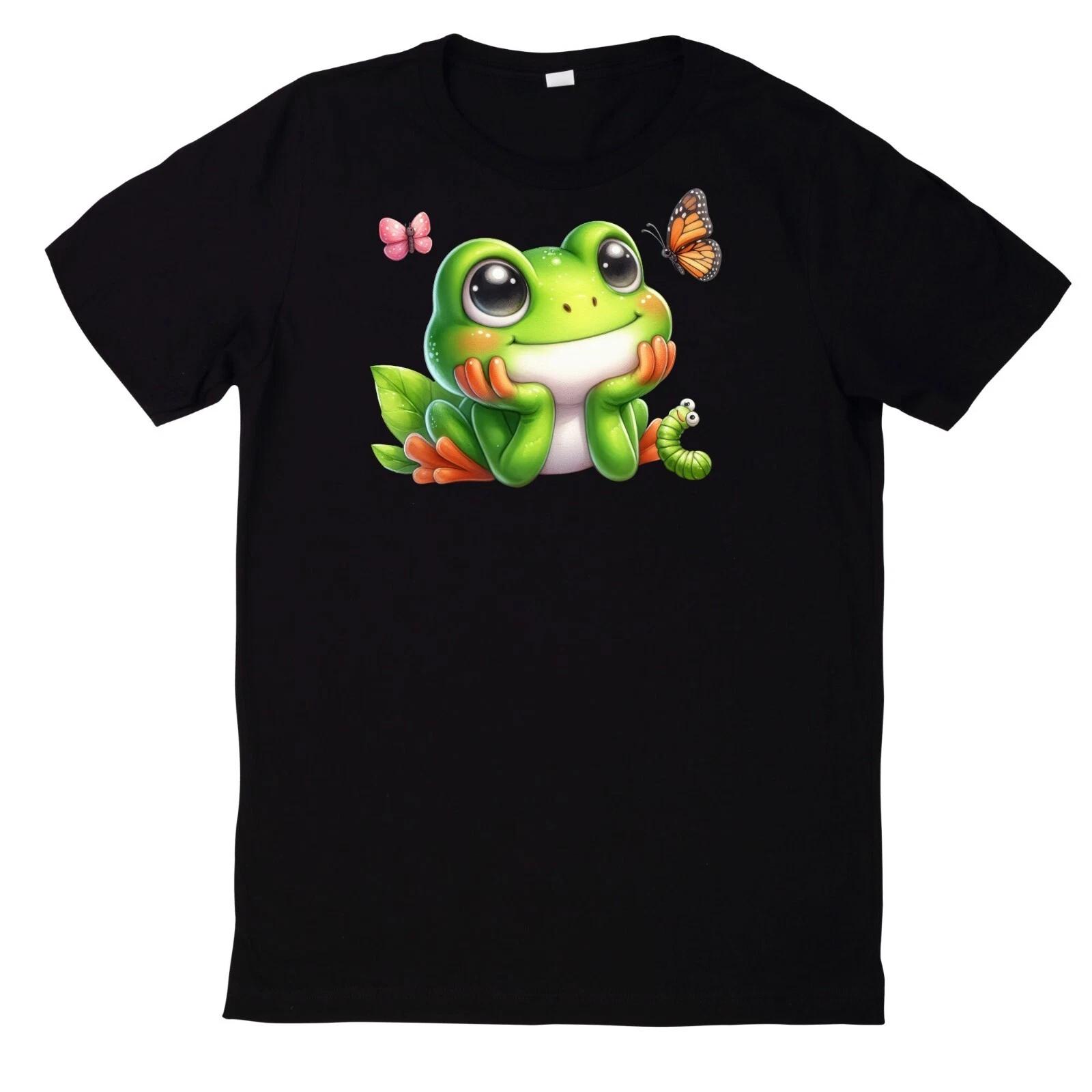 T-Shirt Lustiger und süßer Frosch Motiv Baumwolle XXXL