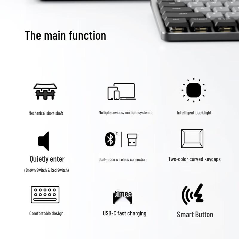 Logitech MX Mini 84-Key Compact Wireless Mechanical Keyboard