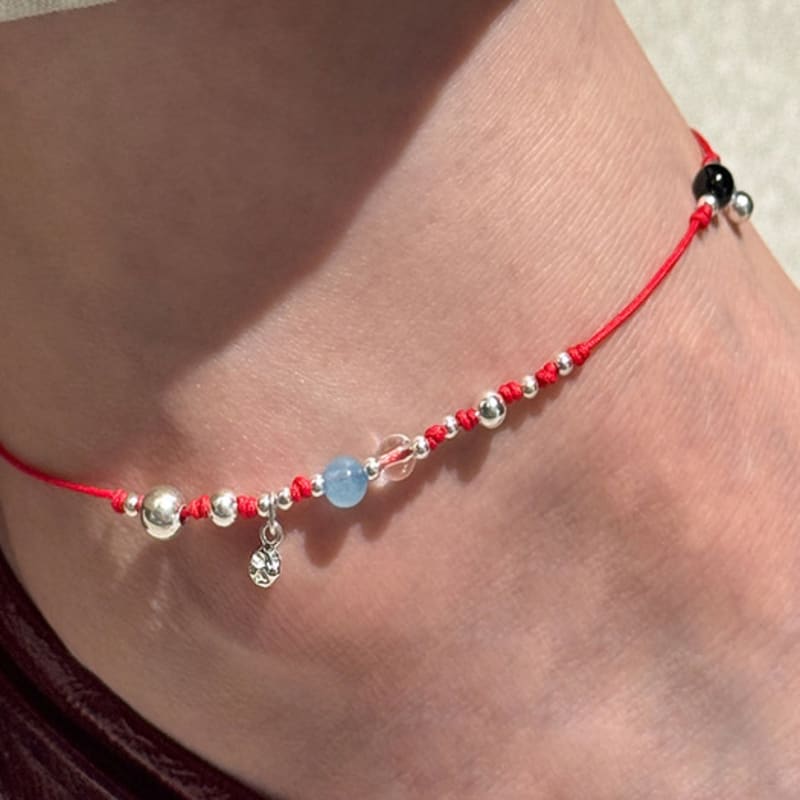 TO.STONE Silver Ball Harmony Stone Anklet