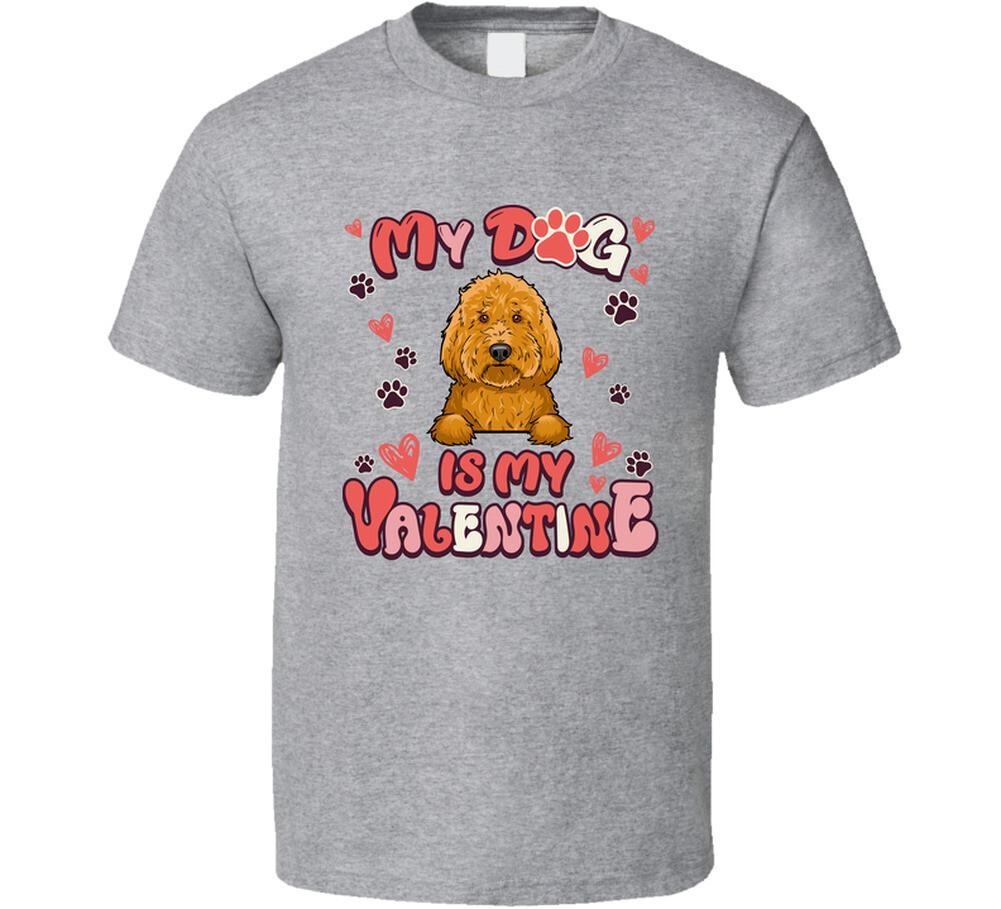 Goldendoodle My Dog Is My Valentine Funny T Shirt Mens Womens Tees Top M
