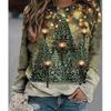 2025 Autumn & Winter Women's New Casual Crew Neck Long Sleeve Top 3D Christmas Pattern
