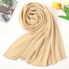 Newest Pleated Bubble Chiffon Instant Hijabs Plain Crinkle Shawls Scarf Lady High Quality Soft Thick Muslim Wraps 180*85Cm