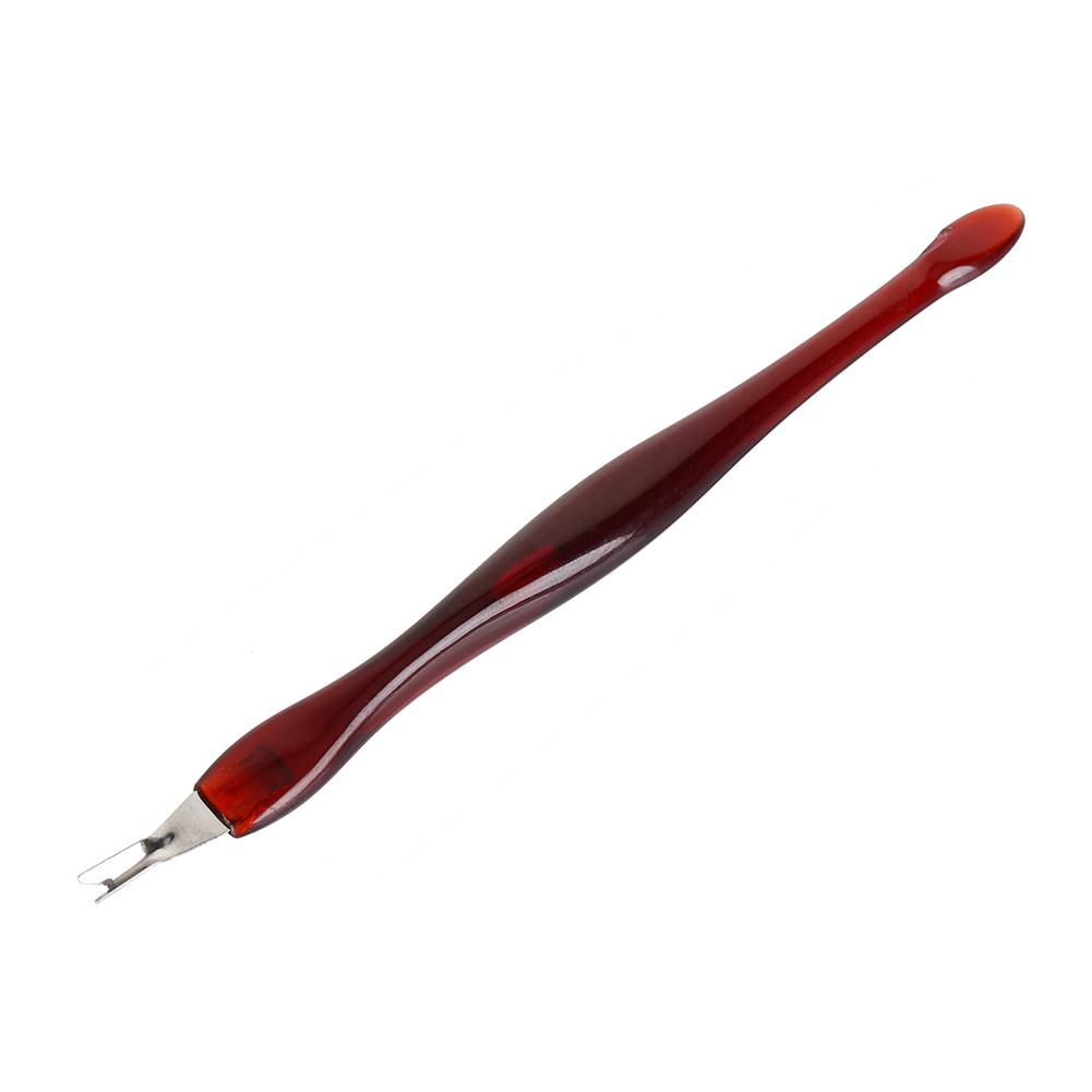 Nail Art Tips Pusher Pedicure Cuticle Nipper Remover Manicure Set Plastic Handle Red