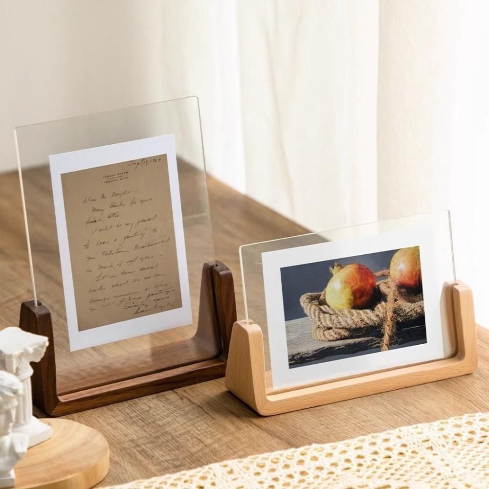 U Shape Desktop Picture Frame Wooden Photo Display Rack New Photo Holder  Wedding Use