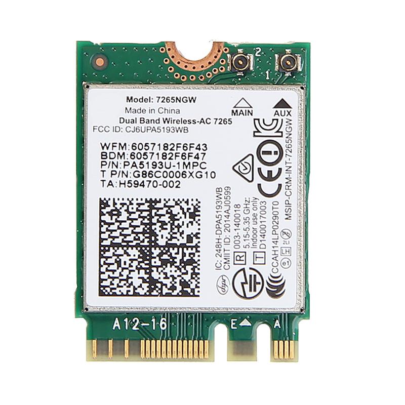 WiFi-Adapter für PC-Desktop 7265NGW 1200 Mbit/s Bluetooth 4.2 M.2 Desktop-Kit 802.11AC Dualband 2,4G 5G Drahtlose Karte für PC