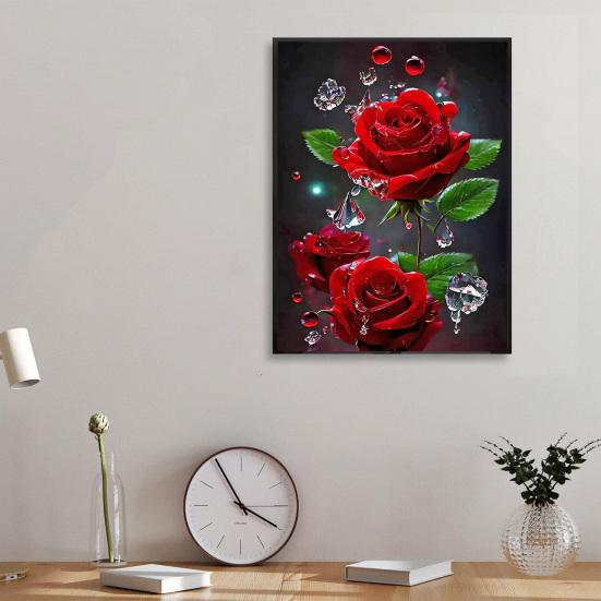 1 set Rose Flower Faux Diamond Painting Kit DIY Rhinestones Broderi Korsstygn Ritning Hemdekoration Faux Diamond Art Hantverksprojekt