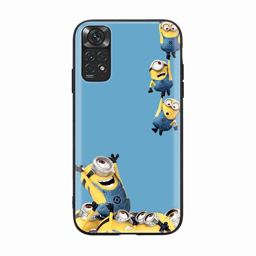 Black Case for Xiaomi Poco X6 X4 M5 M6 F5 F6 C65 C55 C50 C51 C40 Pro Redmi 14C A3X 13C 12C 11T 10A 9C Note 7 6 8A Plus M-78 Cute Minions