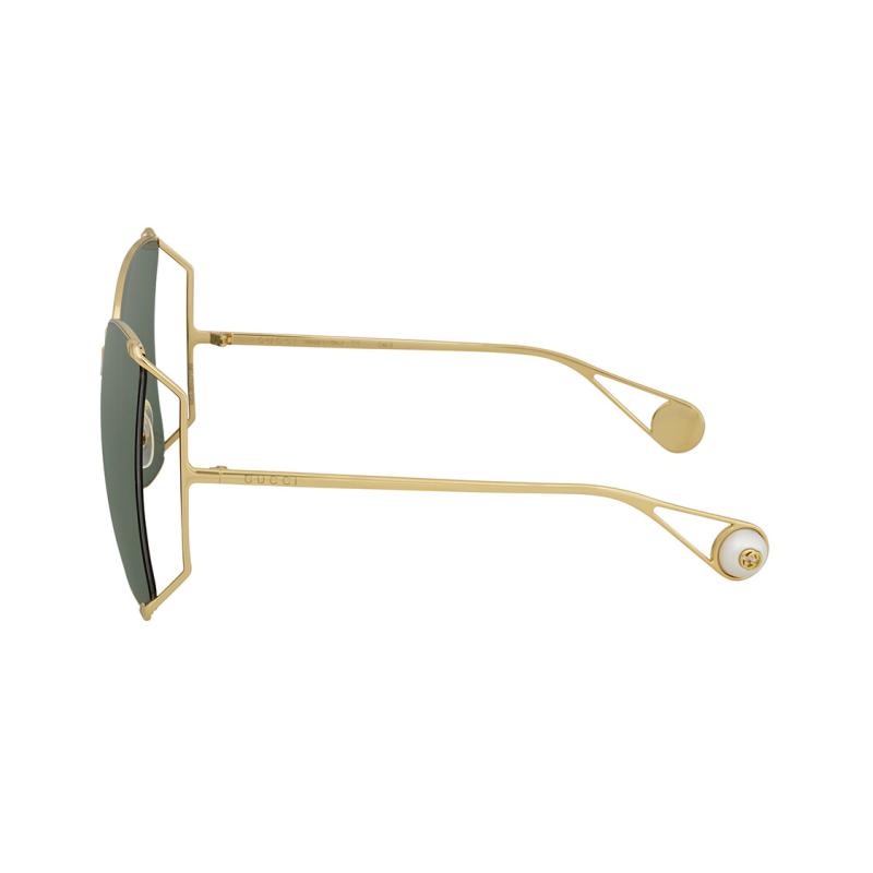 Gucci Irregular Shape Sunglasses Women's Gold