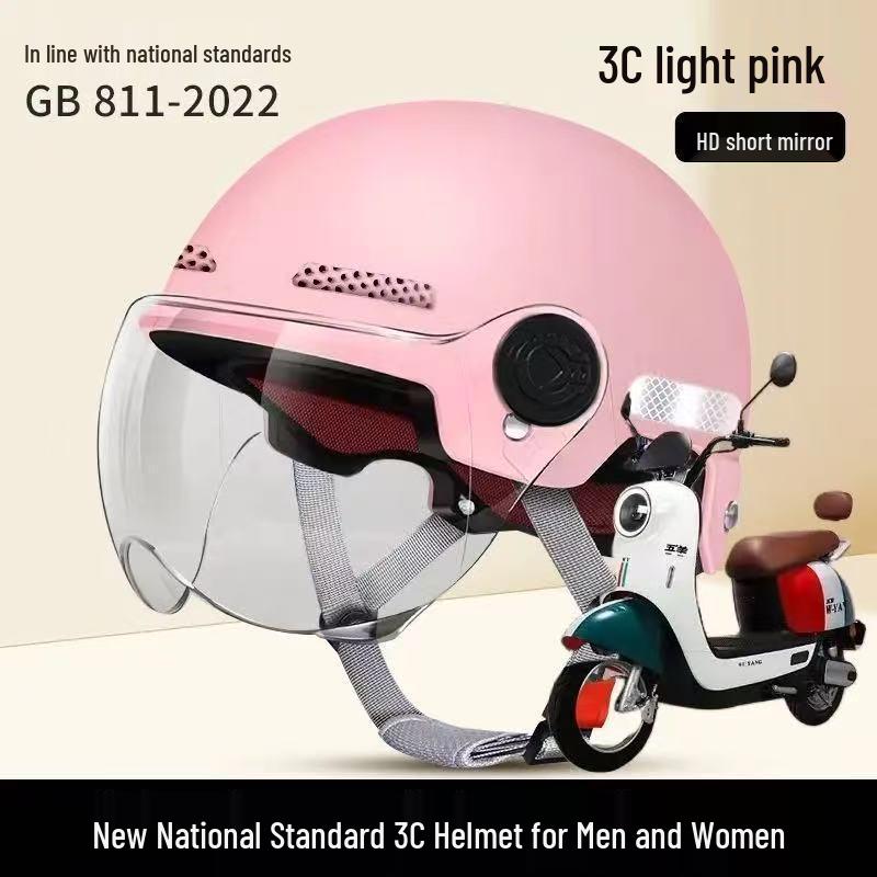 3C Certified Summer Motorcycle Half-Helmet for Men & Women, with Sun Protection, Universal All-Season Riding Hat