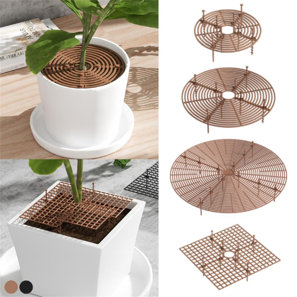Plant Pot Soil Guard With Nails Plant Pot Grid Flower Pot Cover Baby Safety Mouse Garden Home Plant Protector Repel Cats