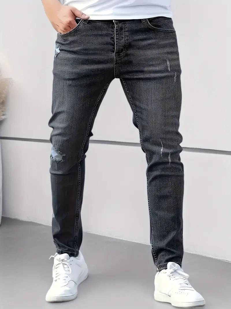 

Men s Skinny Side Pocket Jeans - European and American Style Casual Overalls 2X Large