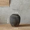 Wabi-Sabi Style Large Grey Ceramic Vase for Living Room Decor
