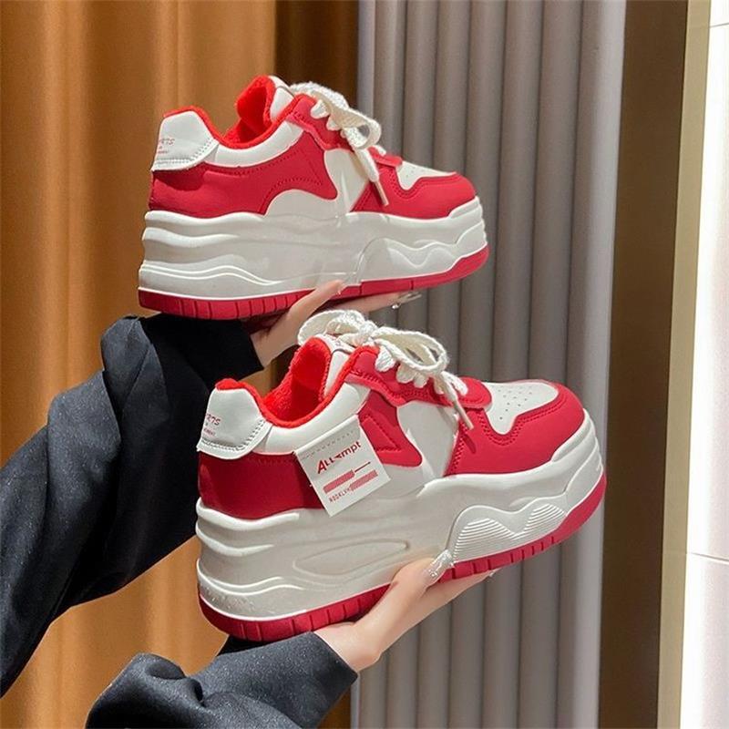 Panda little white shoes women's 2025 spring and autumn new casual thick-soled heightening dad shoes muffin sole small board shoes