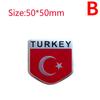 Aluminum TURKEY National Flag Map Car Motorcycles Styling Body Badge Emblem Decal Sticker For TOGG Renault Hyundai Accessories DD6