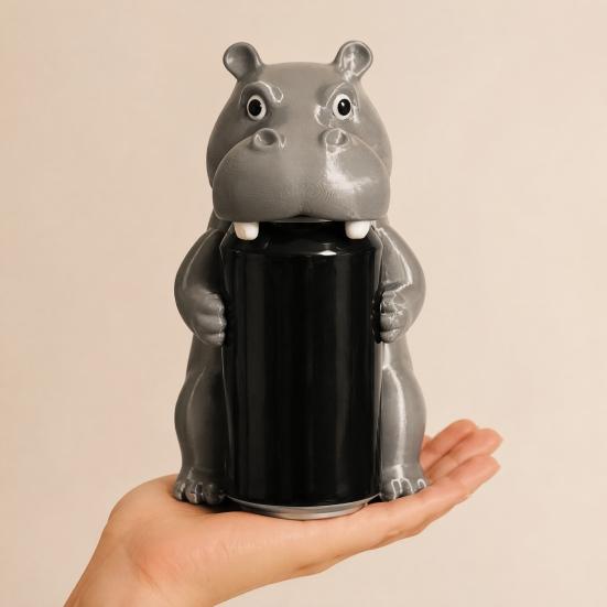 Copri Lattine Bevande Dinosauro Ippopotamo Rana Elefante Tappo Protettore per Bibite, Coperchi Animali Carini Stampati 3D, Protezione da Polvere e Mantenimento Carbonatazione