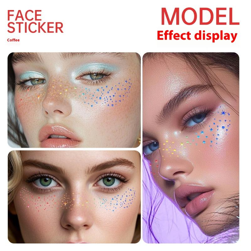 1 Arkusz Brokatowe Piegi Holograficzne Naklejki Serce Tatuaże Piegi Brokatowe Naklejki Wodoodporne Tatuaże Tymczasowe