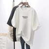 Women's Oversized Korean-Style White T-Shirt - Medium to Long, Lazy Style, Summer 2023, Short-Sleeved Casual Top