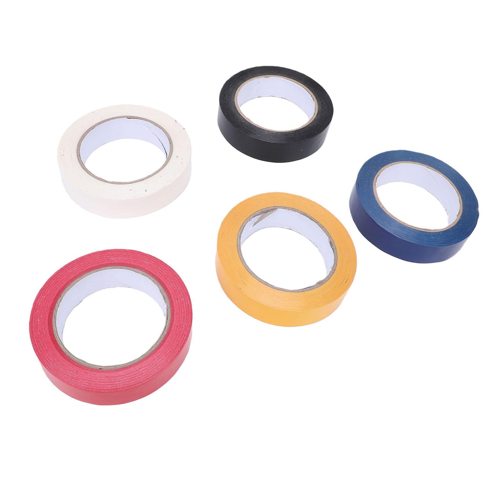 

5pcs Floor Marking Tapes Yellow Red Blue Black White 1 Inch Width Floor Tapes for Outdoor Sports Field Social Distancing Marking