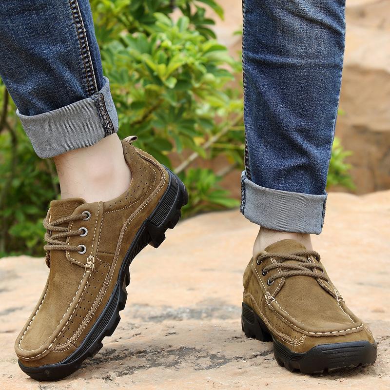 Men's Outdoor Leisure Shoes New Autumn Genuine Leather Suede Shoes Breathable Low Top Work Shoes Outdoor Casual Shoes