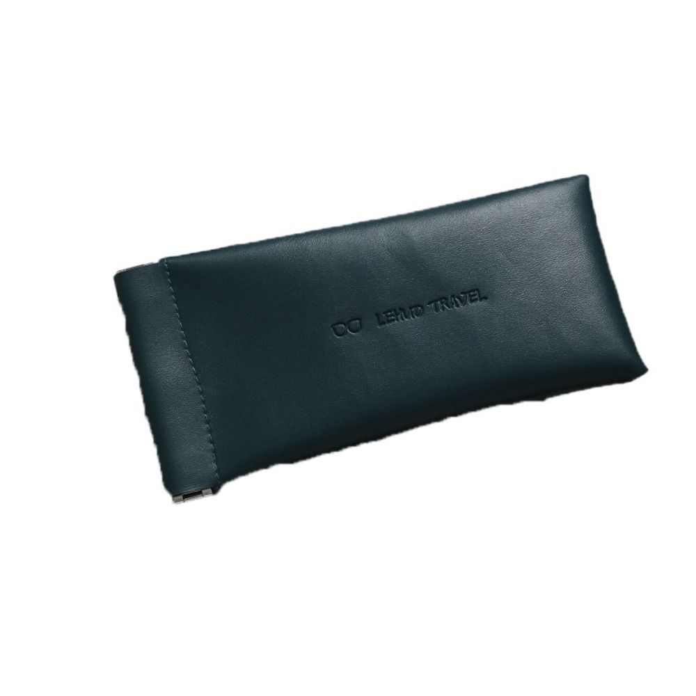 

Waterproof Lipstick Storage Bag PU Leather Mini Cosmetic Bag Soft Self-closing Glasses Bag Girls темно-зеленого