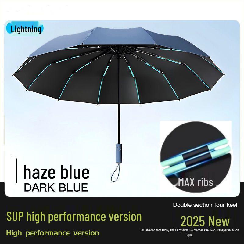 420-Bone Windproof Dual-Use Reinforced Folding Umbrella - Sunshade & Rain Protection for Men