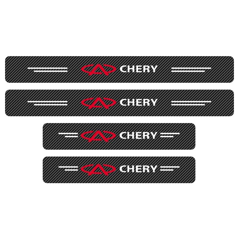 

4PCS Carbon Fiber Car Sticker Auto Door Threshold Waterproof Styling For CHERY BLOSSOM FLOWER TIGGO 3 4 5 7 PRO 8 Tengo Fulwin 2