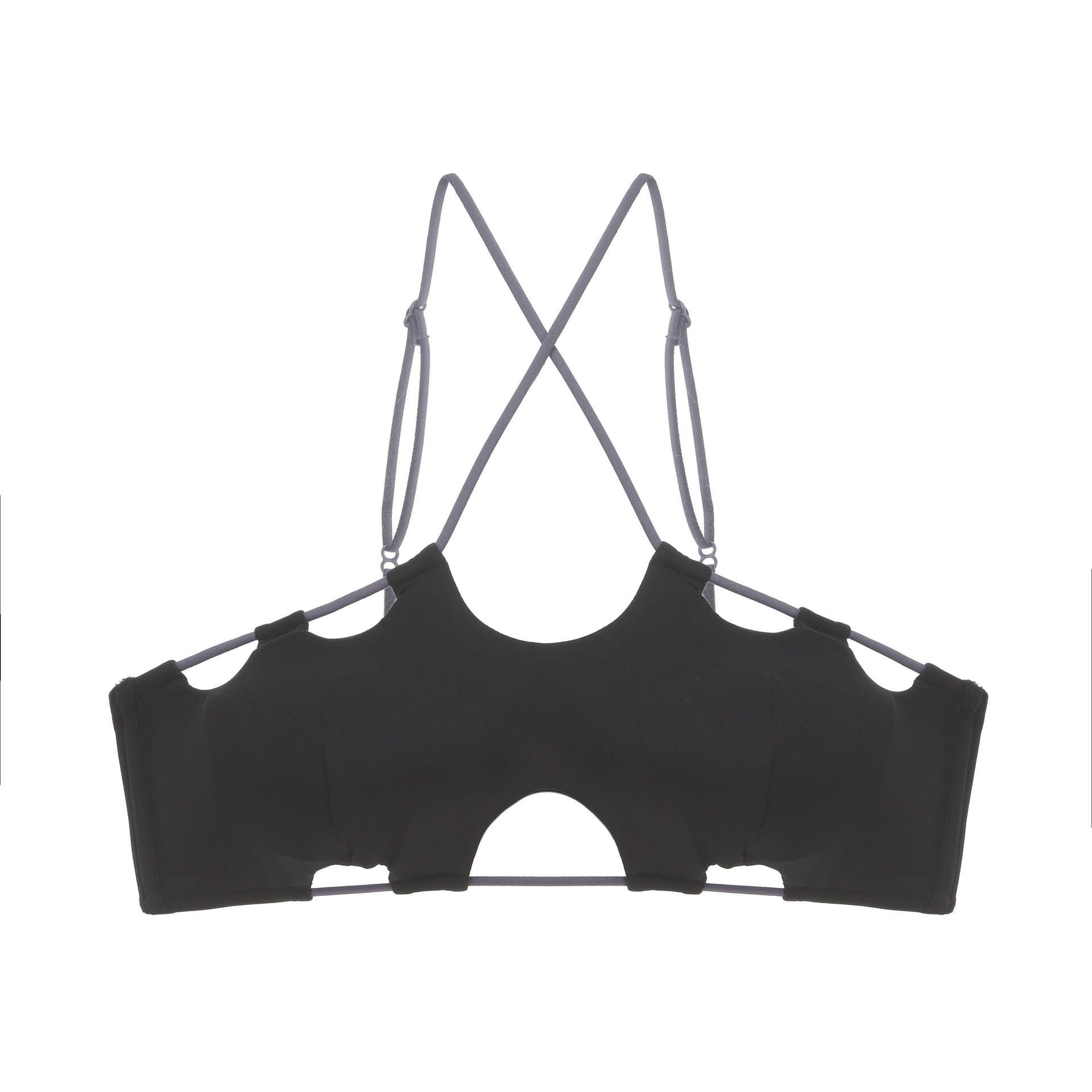 

Французское чистое желание бесшовное нижнее белье со стальным кольцом сексуальное нижнее белье с контрастным цветом шеи и перекрестной спинкой, бюстгальтер-топ-труба, собирающий бюстгальтер-ковер XL