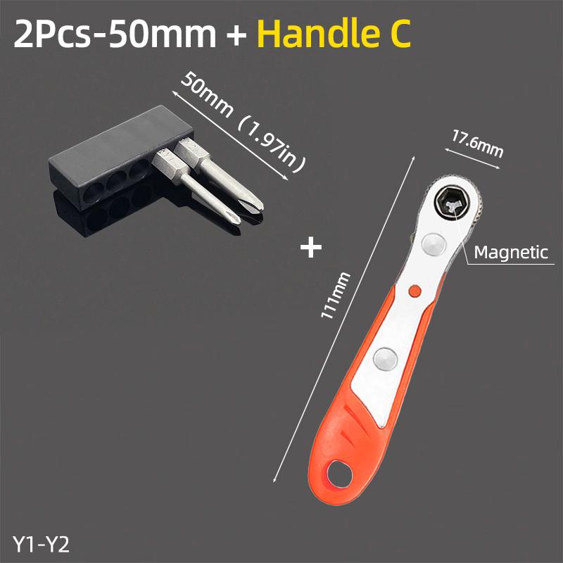 Y Shaped Screwdriver Bits Set Magnetic 1/4” Hex Shank Y Tip Head Y1 Y2 50mm S2 Steel Screw Driver Bit Ratchet Wrench Hand Tools