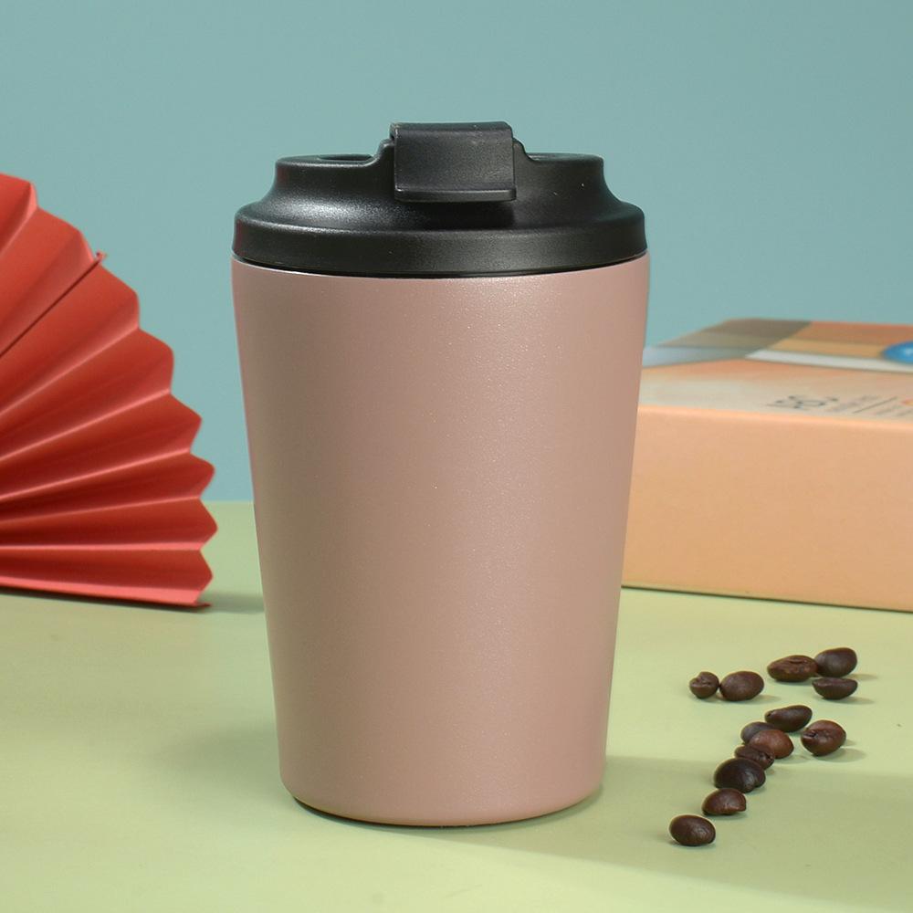 Кружка для кофе из нержавеющей стали 12 унций, термос-кружка-раскладушка со шкалой внутри, простая и портативная двухслойная офисная кружка 360ml коричневый