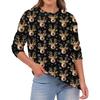 Women's Fashion Casual Christmas Print Round Neck Solid Color Long Sleeve Top