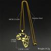 Africa Map Pendant Necklace For Women Men Stainless Steel Gold Silver Color Hollow Animal Nature Life Chain Jewelry Collar Gift