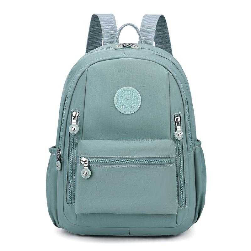 Solid Color Backpack Nylon Women's Backpack Travel Schoolbag