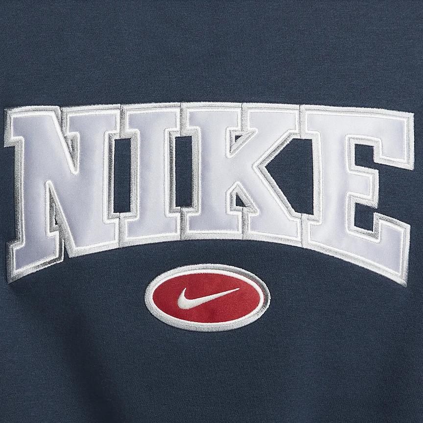 Nike Sportswear Phoenix Fleece City Edition Logo Retro Letter Print Crewneck Sweatshirt Women Sweatshirt Navy-Blue DZ3113-454