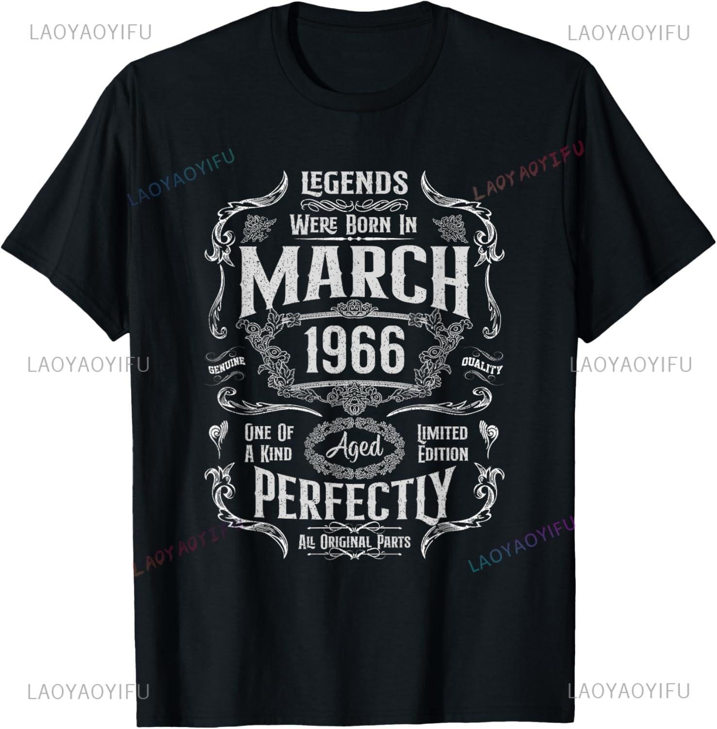 ZheXiong TEE Vintage Legende Geboren in 1966 59e Verjaardag T-shirt 59 Jaar Oud T-shirt Custom Bedrukte Grafische T-shirts Herenkleding Ropa Hombre L